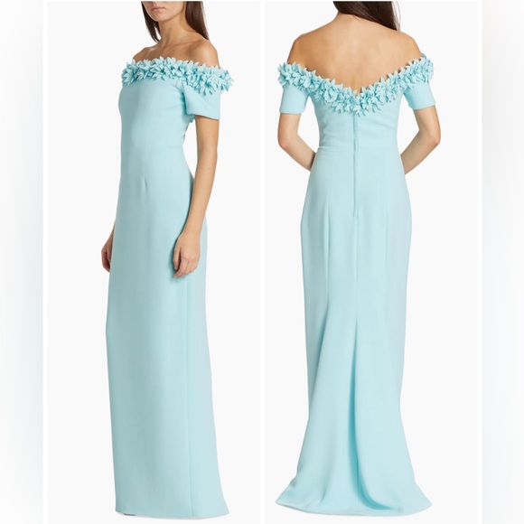 Catherine Regehr Off shoulder gown with floral detail maxi Dress - Picture 3 of 16